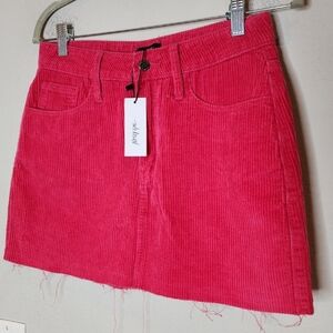 NWT Nasty Gal Pink Corduroy Mini Skirt Size 6